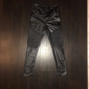 Black vinyl pants